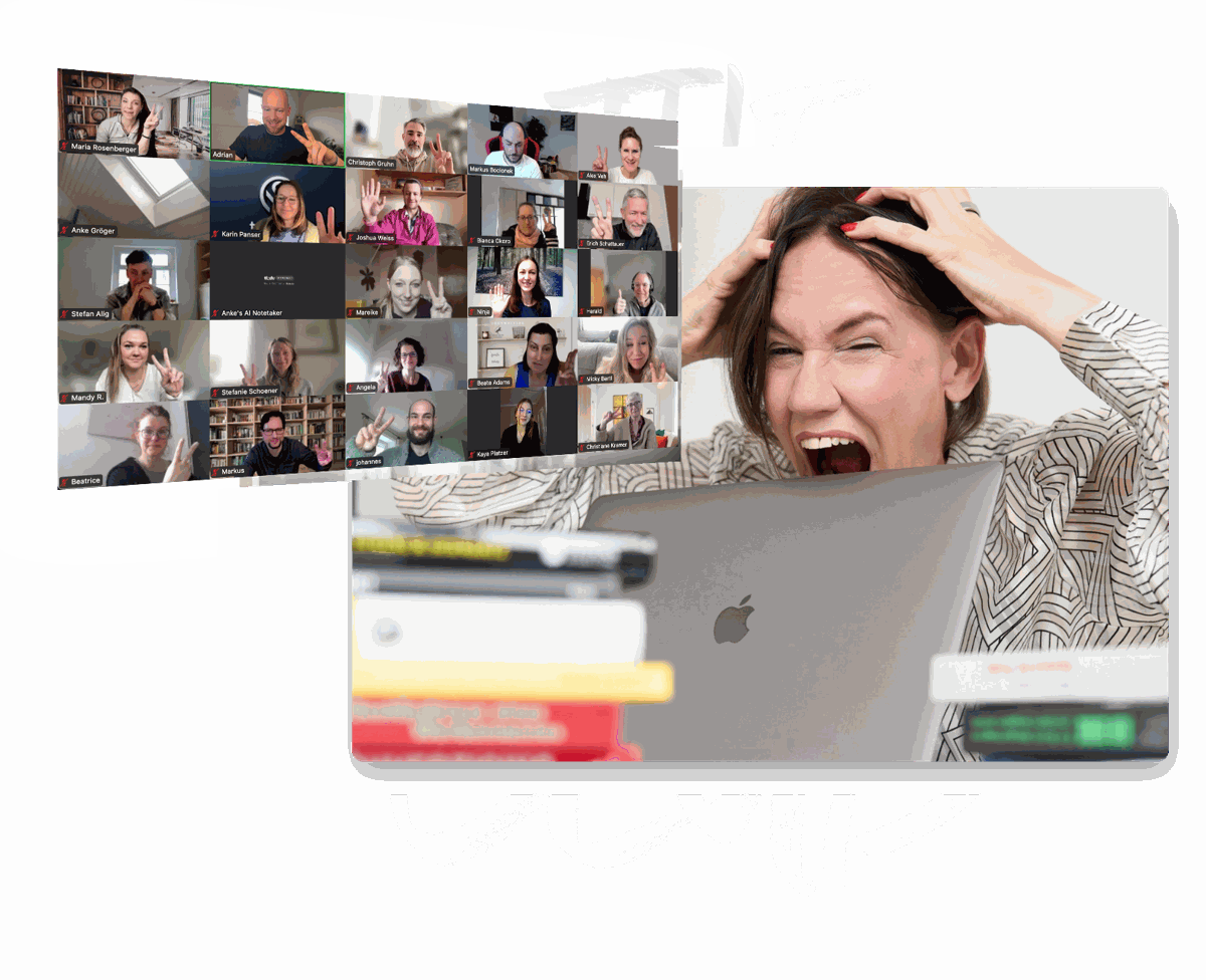Screenshot eines Copy-Club-Calls mit Mitgliedern